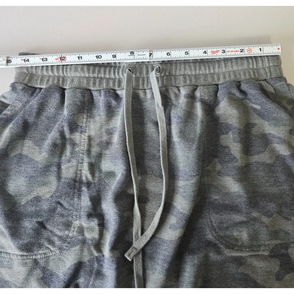 Jane & Delancey Skirt Women's L Green Camo Elastic Waist Drawstring Pockets